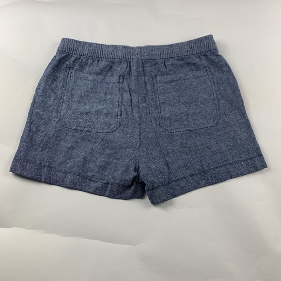 Old Navy Blue Chambray Linen Blend High Rise Pull On Shorts M - Picture 5 of 5